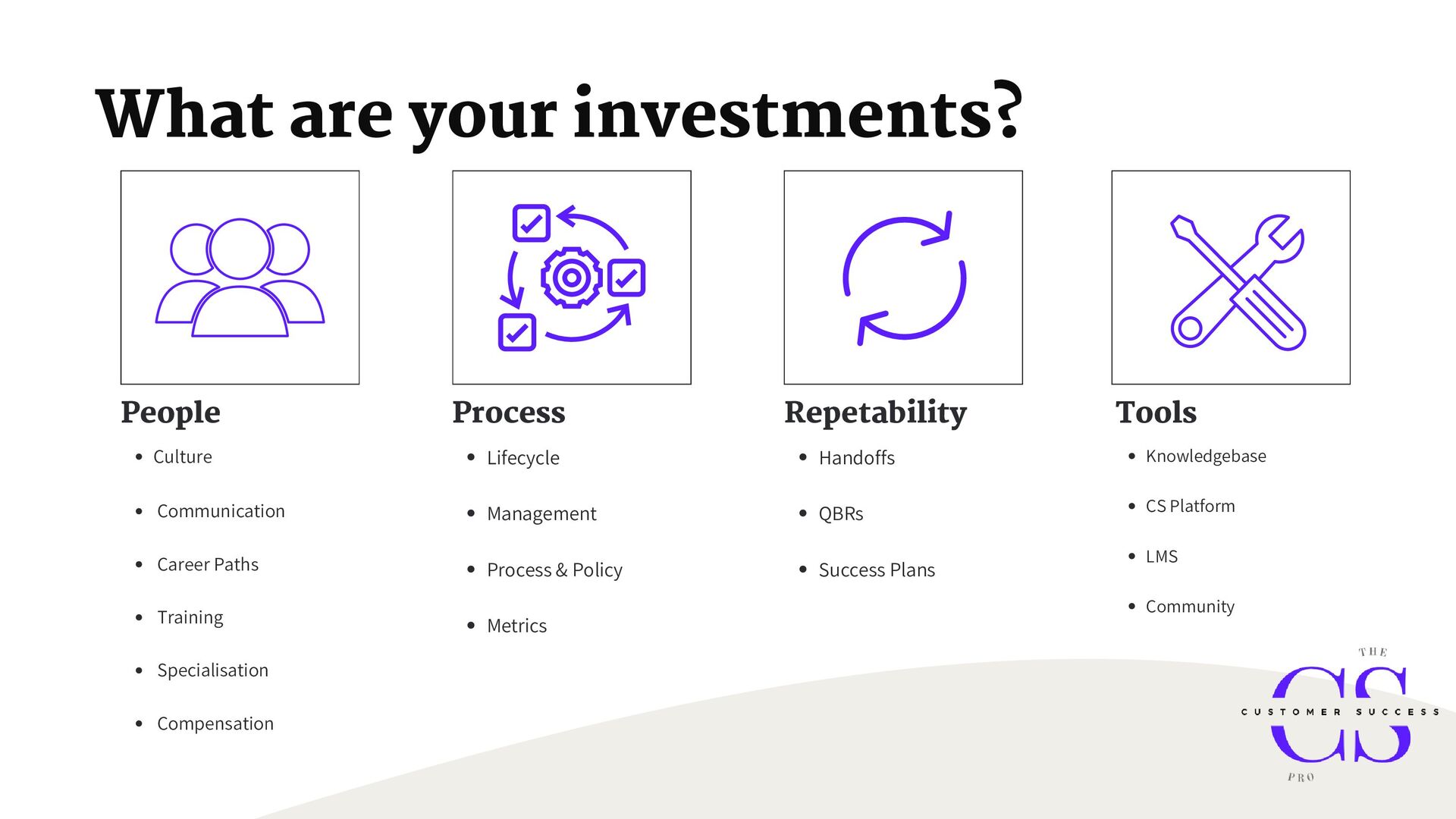 Customer Success for Revenue Growth: people, process, tools, and repeatability - slide 7