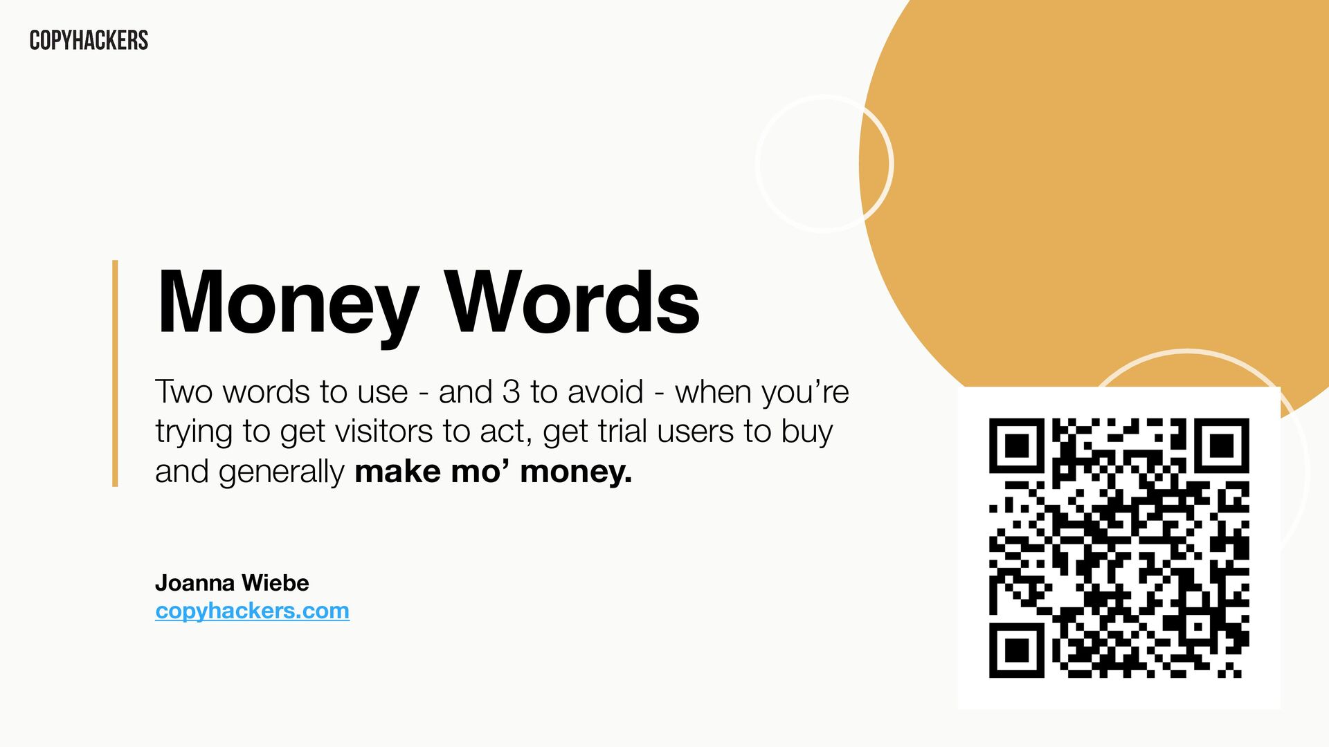 Money Words: Copy That Drives Revenue - slide 1
