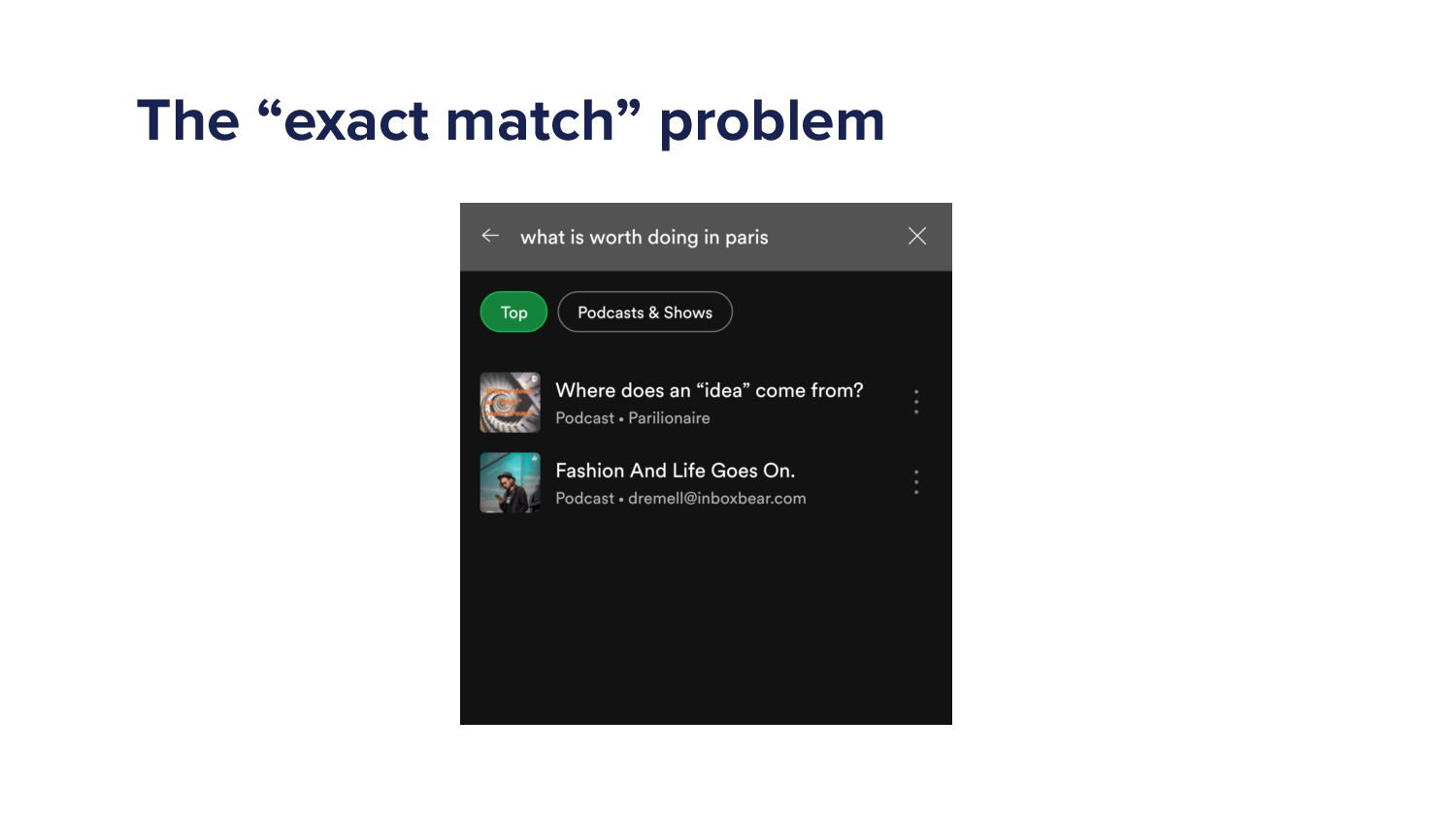 Hello, Is It Me You're Looking For? Improving Spotify Search - slide 30