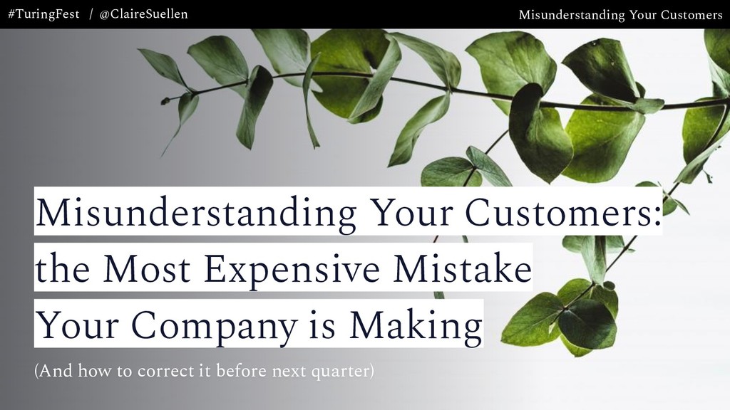 Misunderstanding Your Customers: the Most Expensive Mistake Your Company is Making - slide 1
