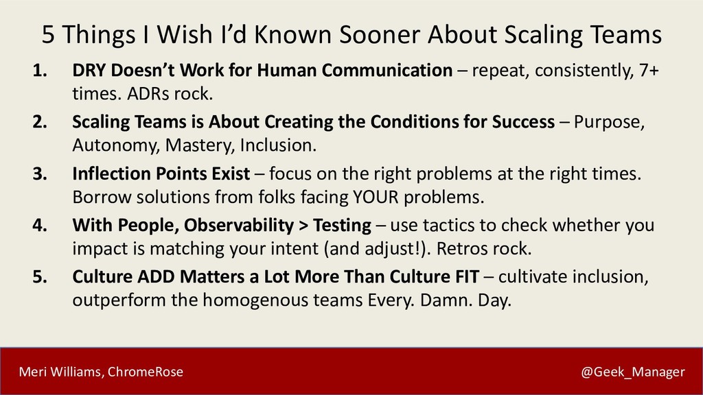 Five Things I Wish I'd Known Sooner About Scaling Teams & Culture - slide 49